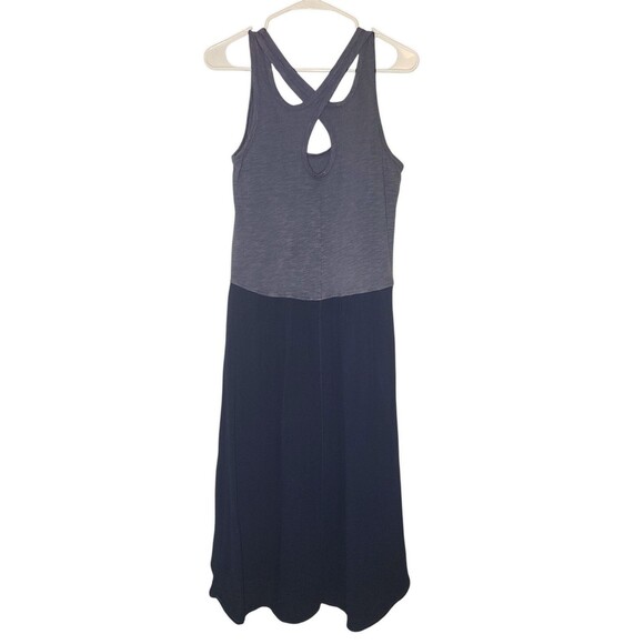 Left of Center Women's Dress Size XS Two-Tone Blue Sheath Midi Sleeveless Hi Lo - Picture 6 of 6